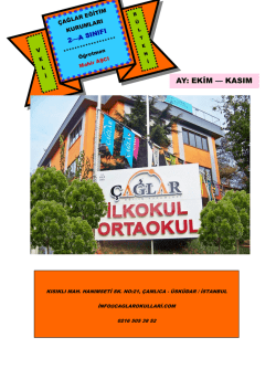 AY: EKİM &mdash; KASIM - &Ccedil;ağlar Eğitim Kurumları
