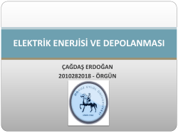 elektrik enerjisi ve depolanması
