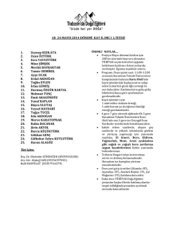 24 MAYIS 2014 D&Ouml;NEMİ KAT IL IMC IL İSTESİ 1. Zeynep KIZILATA