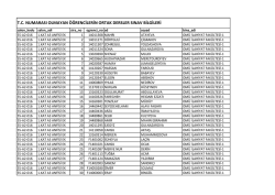 tc numarası olmayan &ouml;ğrencilerin ortak dersler sınav bilgileri