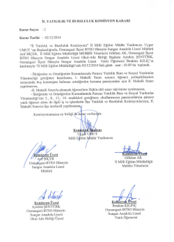 iL vATıLıLıK vız BURSLULUK KOMİSYON KARARI