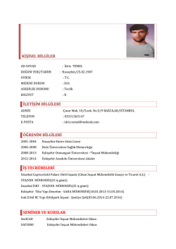 KİŞİSEL BİLGİLER - PlaceHolder for imoistanbul.org