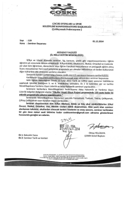 Çocuk Oyunları Seminer Duyurusu - Aksaray Milli Eğitim Müdürlüğü