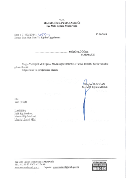 31433520/141/ U&iacute;ğ OLK 13.10.2014 - Marmaris İl&ccedil;e Milli Eğitim