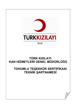 Teknik Şartname - T&uuml;rk Kızılayı