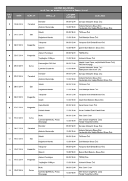 Temmuz 2014 Programı - Y&uuml;reğir Belediyesi