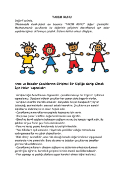 takım ruhu ve &ouml;nemi değeri