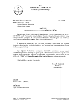 İl&ccedil;e Milli Eğitim M&uuml;d&uuml;rl&uuml;ğ&uuml; Yazısı - mersin