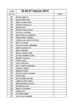 25-26-27 Haziran 2014 Raporu &Ccedil;ıkan &Ouml;ğrenciler