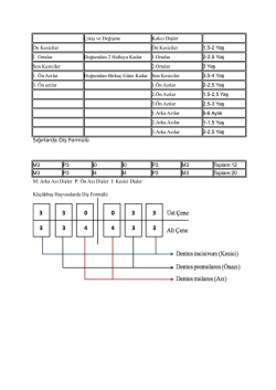 Çıkış ve Değişme Kalıcı Dişler Ön Kesiciler Ön