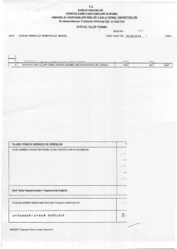 Tic. - Dr. Abdurrahman Yurtaslan Ankara Onkoloji Eğitim ve Araştırma