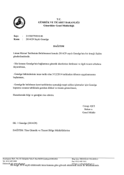 Ek - 2014 / 29 Sayılı Genelge i&ccedil;in tıklayınız