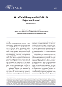Orta Vadeli Program (2015-2017) Değerlendirmesi
