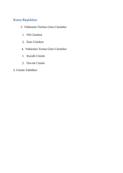 2. Yüklemin Türüne Göre Cümleler