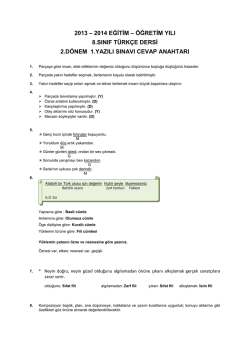 2013 – 2014 EĞİTİM – ÖĞRETİM YILI 8.SINIF TÜRKÇE DERSİ 2