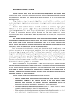 ERGOJENİK DESTEKLERE YAKLAŞIM Besinsel