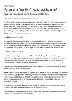 Paragrafta "ana fikir" nedir, nasıl bulunur?