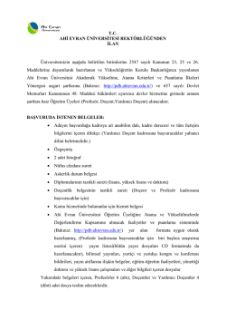 Ahi Evran &Uuml;niversitesi &Ouml;ğretim &Uuml;yesi Alım İlanı