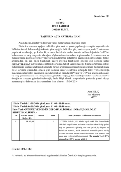 &Ouml;rnek No: 25* TC SURU&Ccedil; İCRA DAİRESİ 2013/19