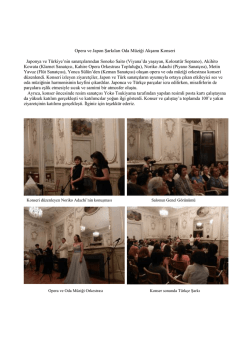 Opera ve Japon Şarkıları Oda Müziği Akşamı Konseri Japonya ve