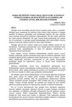 G&Ouml;K&Ccedil;E, Mete-KORO M&Uuml;ZİĞİNİN TOPLUMSAL İŞLEVLERİ