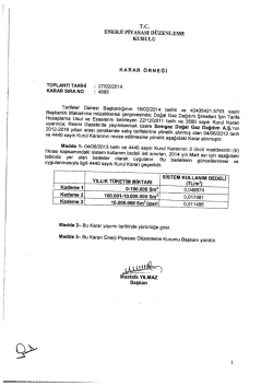 T.c. ENERJİ PİYAsAsI D&Uuml;ZENLEME KURULU