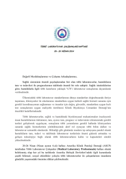 Kutlama Mesajı () - Klinik Biyokimya Uzmanları Derneği