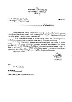 İl&ccedil;e Milli Eğitim M&uuml;d&uuml;rl&uuml;ğ&uuml; Yazısı - mersin
