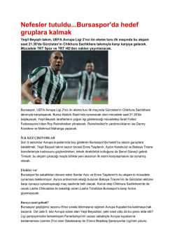 Bursaspor, UEFA Avrupa Ligi 2&acute;nci &ouml;n eleme turu ilk ma&ccedil;ında