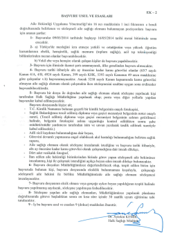 Başvuru Usul ve Esasları - Mersin Sağlık M&uuml;d&uuml;rl&uuml;ğ&uuml;