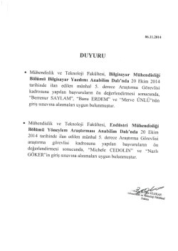 M&uuml;hendislik ve Teknoloji Fak&uuml;ltesi araştırma g&ouml;revlisi alımı &ouml;n
