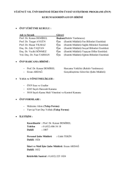 Öğretim Üyesi Yetiştirme Programı