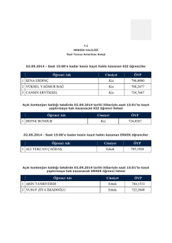&Ouml;ğrenci Adı Cinsiyet &Ouml;YP 1 SENA ERDIN&Ccedil; Kiz 796,0000 2 Y&Uuml;KSEL