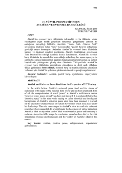 KAYMAZ, İhsan Şerif-21. YÜZYIL PERSPEKTİFİNDEN