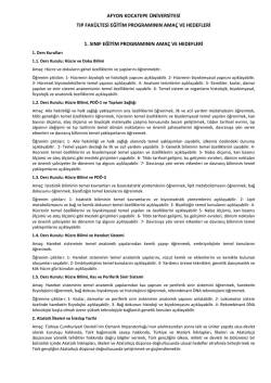 Eğitim Programının Ama&ccedil; ve Hedefleri