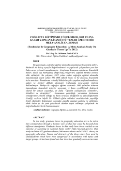 coğrafya eğitiminde y&ouml;nelimler