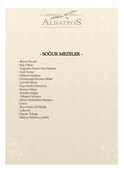 SOĞUK MEZELER - Albatros Restaurant