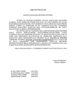 Selendi İl&ccedil;esi Avlaşa Mahalesi Askı Tarihleri