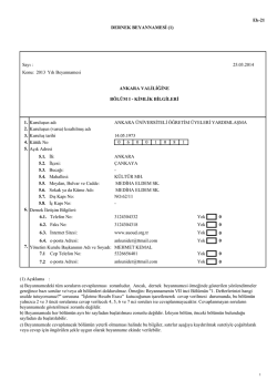 2013 Yılı Dernek Beyannamesi - Ankara &Uuml;niversiteli &Ouml;ğretim &Uuml;yeleri