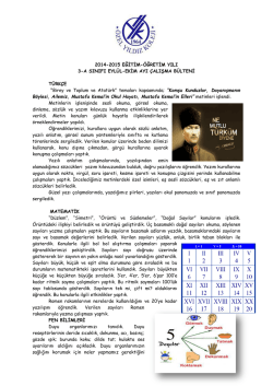 2014-2015 EĞİTİM-&Ouml;ĞRETİM YILI 3-A SINIFI