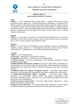 &Ouml;ğrenci Konseyi Y&ouml;nergesi - Adana Bilim ve Teknoloji &Uuml;niversitesi