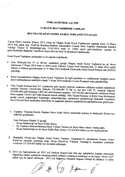 Toplantı Tutanağı - Turcas Petrol A.Ş.