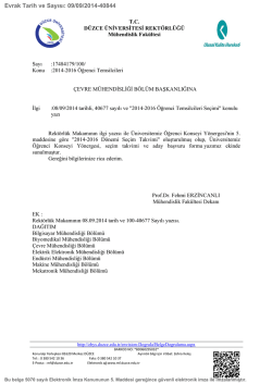 2014 2016 &Ouml;ğrenci Temsilcileri - D&uuml;zce &Uuml;niversitesi MF &Ccedil;evre