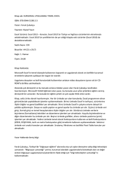 Kitap adı: KURUMSAL UYGULAMALI TEMEL