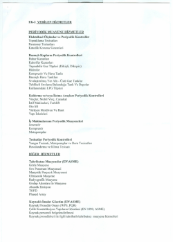 EK-2 VERİLEN HİZMETLER PERİYODİK MUAYENE HİZMETLER