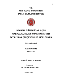 istanbul ili üsküdar ilçesi ambalaj atıkları yönetiminin 6331 sayılı