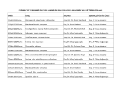 2014-2015 Akademik Yılı Eğitim Programı