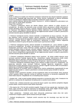 Parkinson Hastalığı Ameliyatı Aydınlatılmış Onam Formu