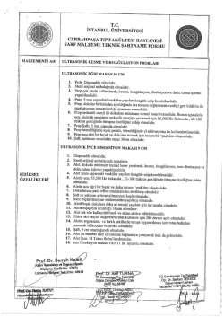 Teknik Şartname - İstanbul &Uuml;niversitesi