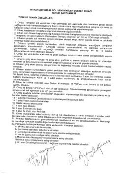 ıNTRAKoRPoREAL soı. vENTRiKÜLER DESTEK ciHAzı